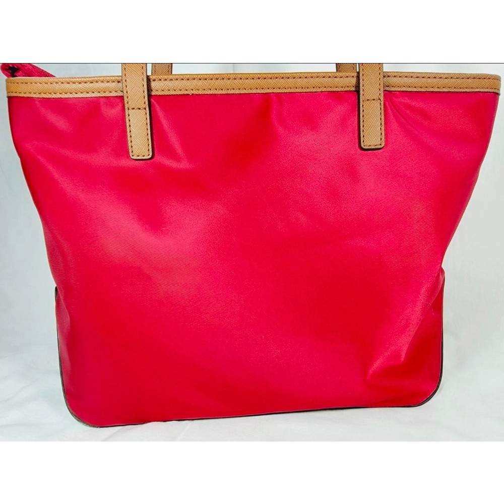 Michael Kors Red Brown Nylon Tote Bag - Picture 4 of 12